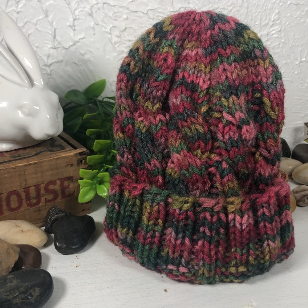Hand Knitted Multi Colored Infant to Toddler Hat 3-12 Months Warm Kids Knit Hat - Picture 10 of 10